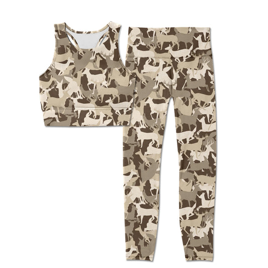 Camouflage leopard print adult yoga set