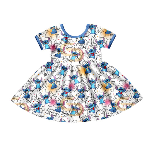 toddler girl clothes stitch short sleeve dress
