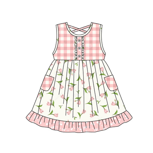 toddler girls clothes flower pink sleeveless dress