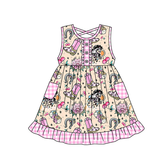 toddler girls clothes pink boots sleeveless dress