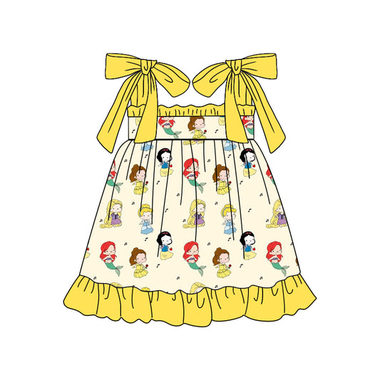 toddler girls clothes disney princess yellow suspender summer dress