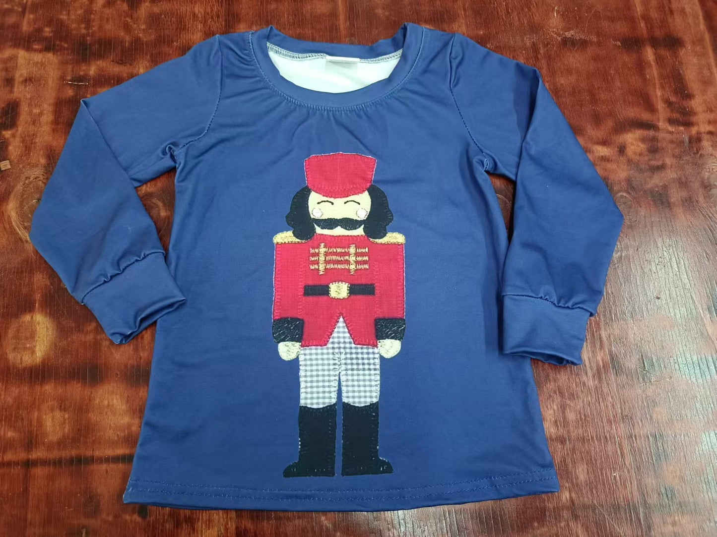 Custom moq 3 eta 6-7weeks Embroidered Puppet Guard Dark Blue Long Sleeve Top