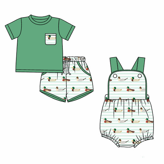26.1.2 custom each style moq 5 eta 6-8week Sibling Sister duck baby boy short sleeve shorts sets and romper match design