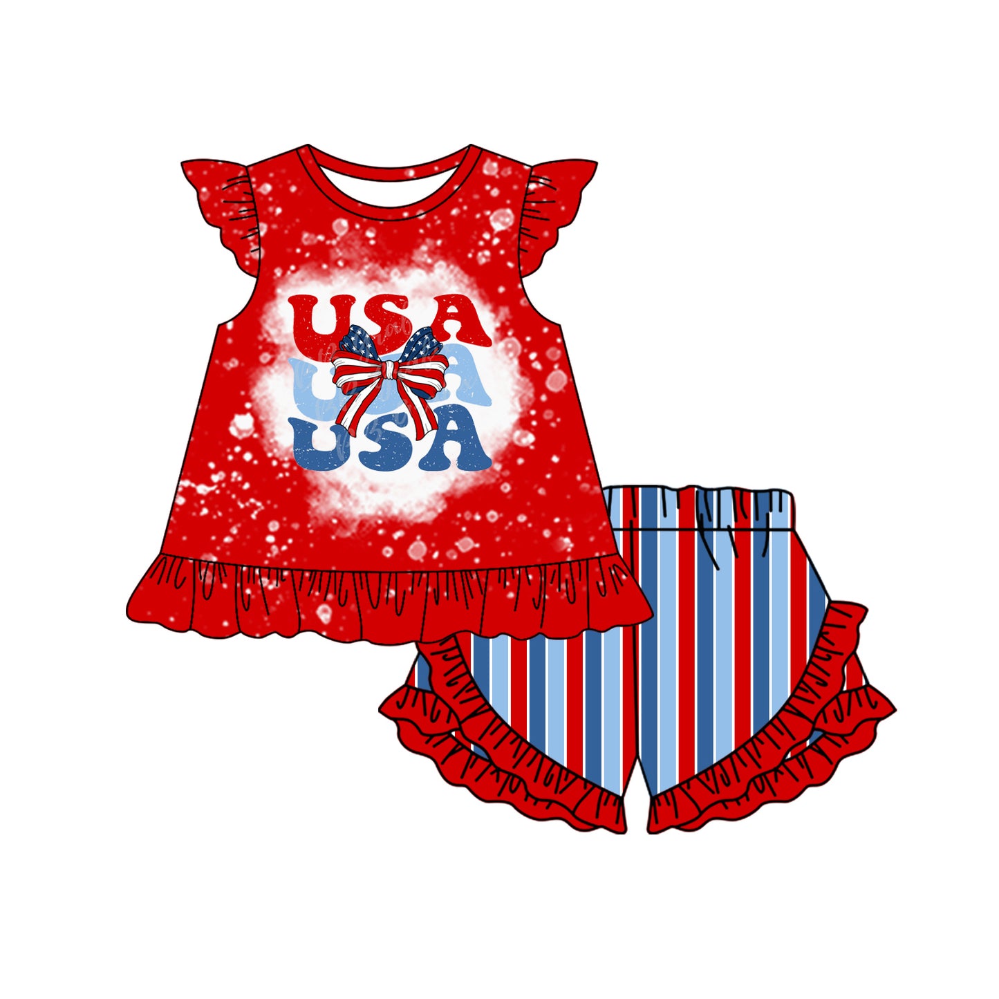 1.13 custom each style moq 5eta 4-6week Sibling Sister baby girls short sleeve shorts sets 1 and sets 2 match design