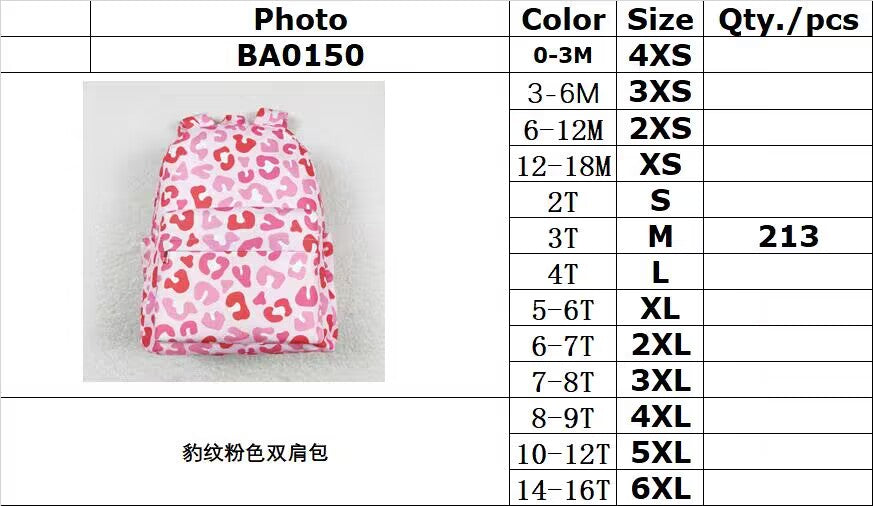 BA0150 Leopard Pink Backpack