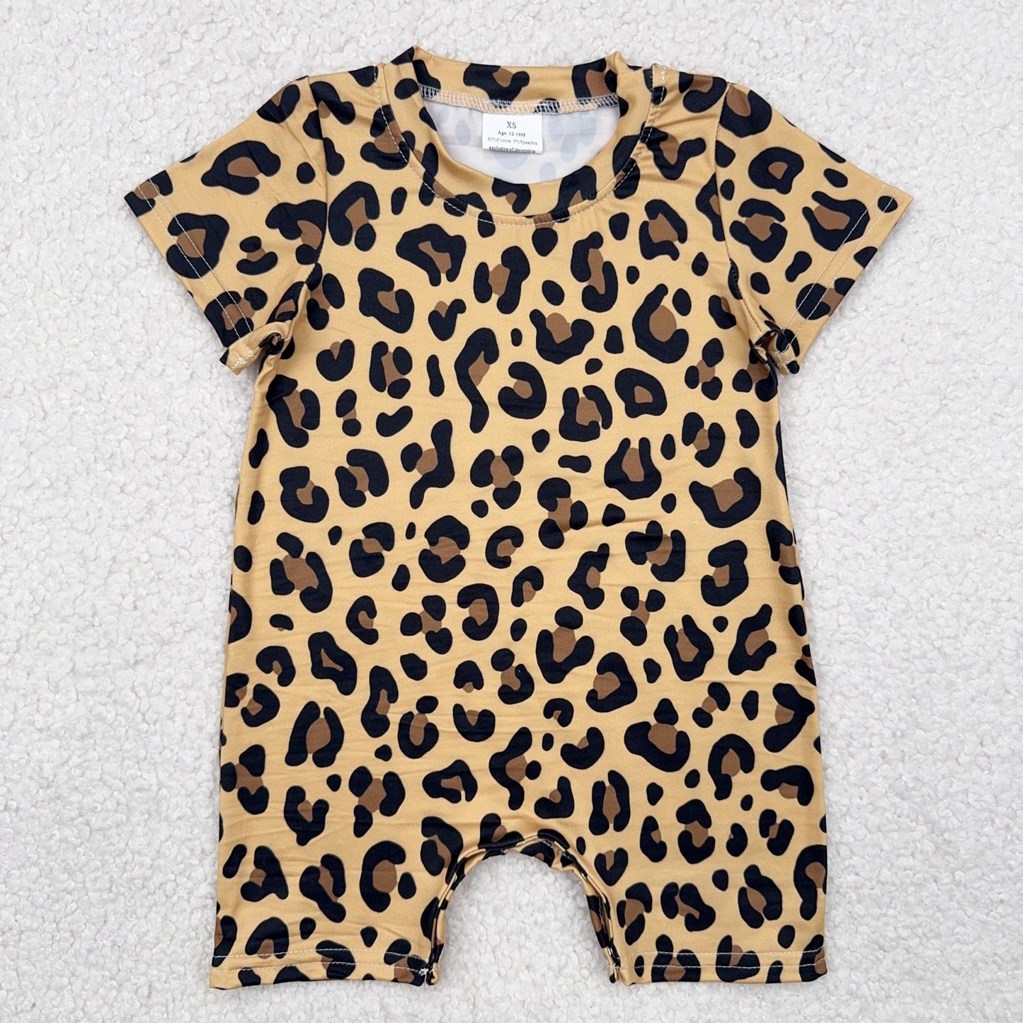 RTS SALES NO MOQ	 大豹纹黄褐色连体衣Large Leopard Print Tan Bodysuit