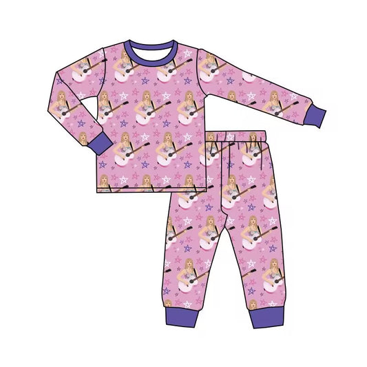 custom moq 5 eta 5-6weeks baby boys clothes taylor swift purple long sleeve pants Set