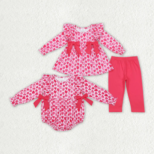 RTS NO MOQ Baby Girls Valentine love long-sleeved trousers suit & romper