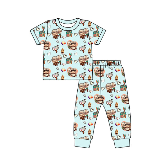 Custom moq 3 eta 7/8week moq 5 eta /4/5week cartoon Short Sleeve Pants Set