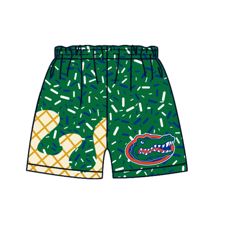 Custom summer teams baby girls clothes team green hooded long sleeve tops and dress and skirts and shorts 1 and shorts 2-25.5.8