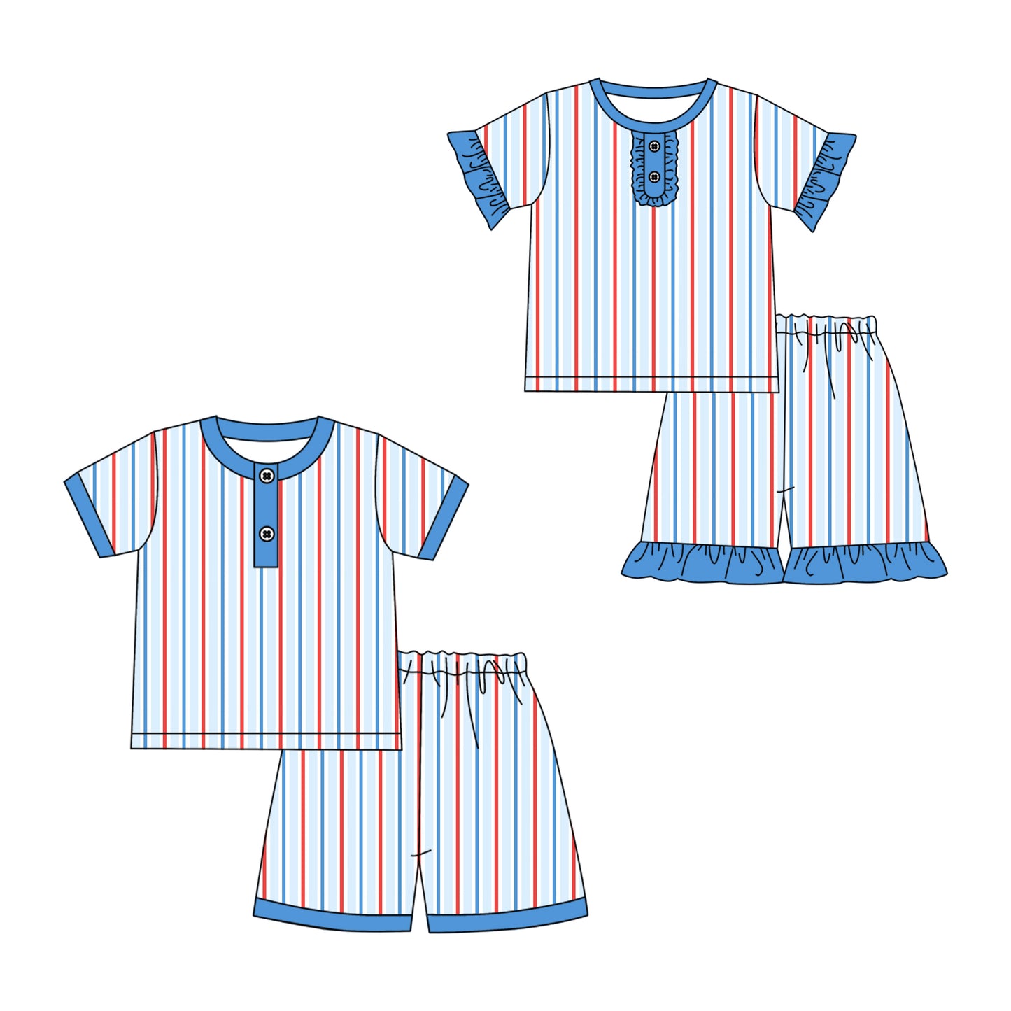25.11.28 custom each style moq 5 eta 6-8week Sibling Sister baby girl clothes short sleeve shorts sets 2 match family design