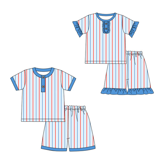 25.11.28 custom each style moq 5 eta 6-8week Sibling Sister baby girl clothes short sleeve shorts sets 2 match family design