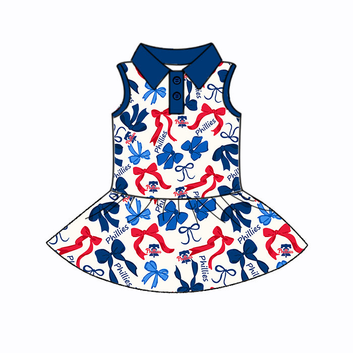 Custom moq 5 mix sizes summer teams baby girls clothes team blue short sleeve skirts shorts sets dress 1 and dress 2 and dress 3 and dress 4-25.5.17