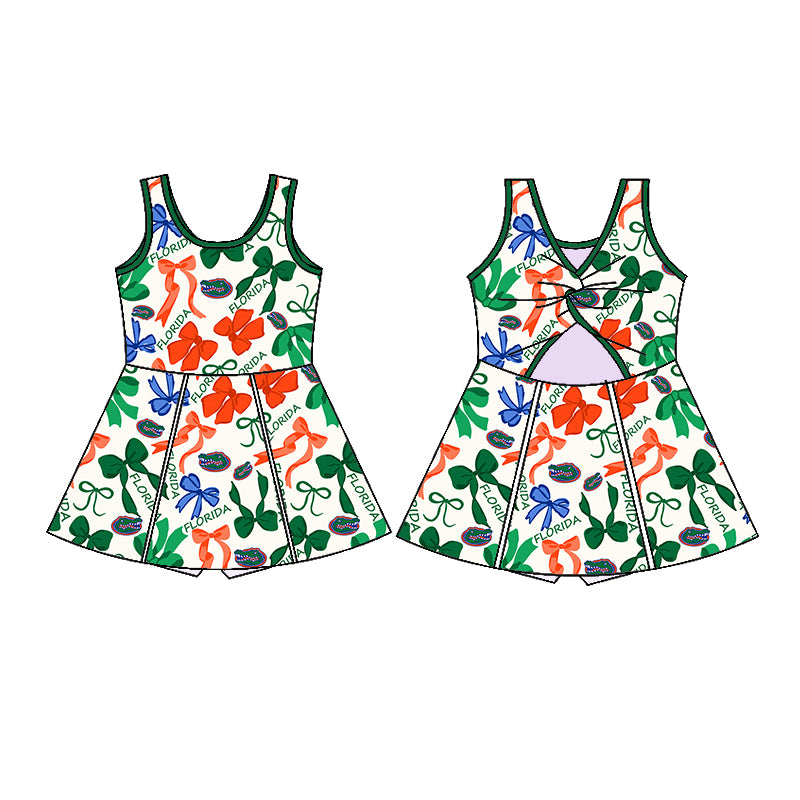 Custom moq 5 mix sizes summer teams baby girls clothes team green short sleeve skirts shorts sets dress 1 and dress 2 and dress 3 and dress 4-25.5.13