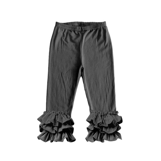 Deadline: February 8th Solid color pleated trousers drak gray ruffle pants