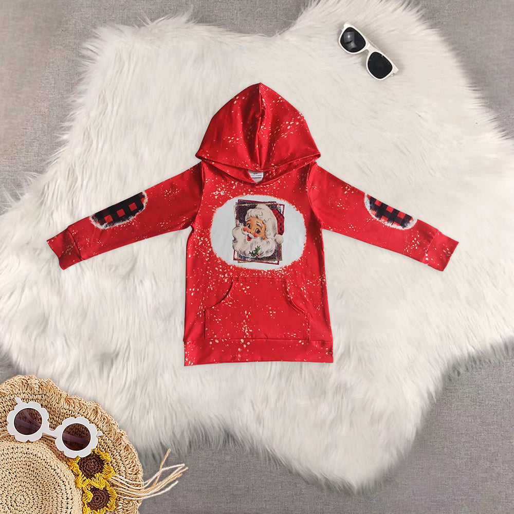 RTS NO MOQ baby girl clothes Christmas hooded long sleeved tops