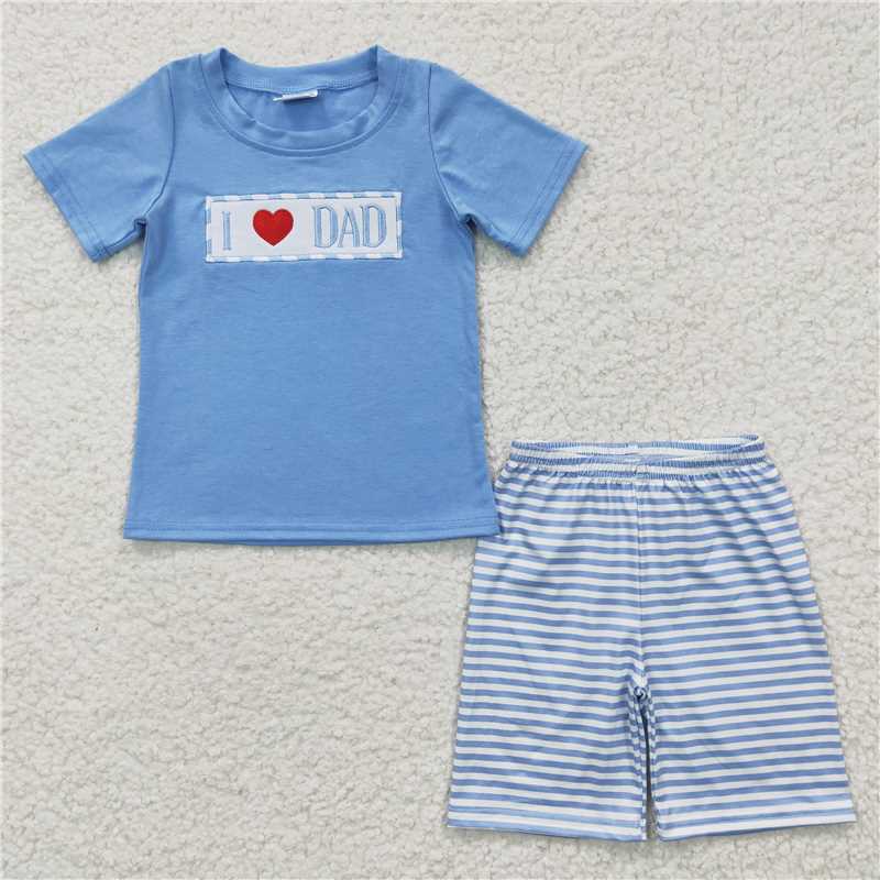 RTS Boys and girls Embroidered Short Sleeve Shorts sets dress rompers