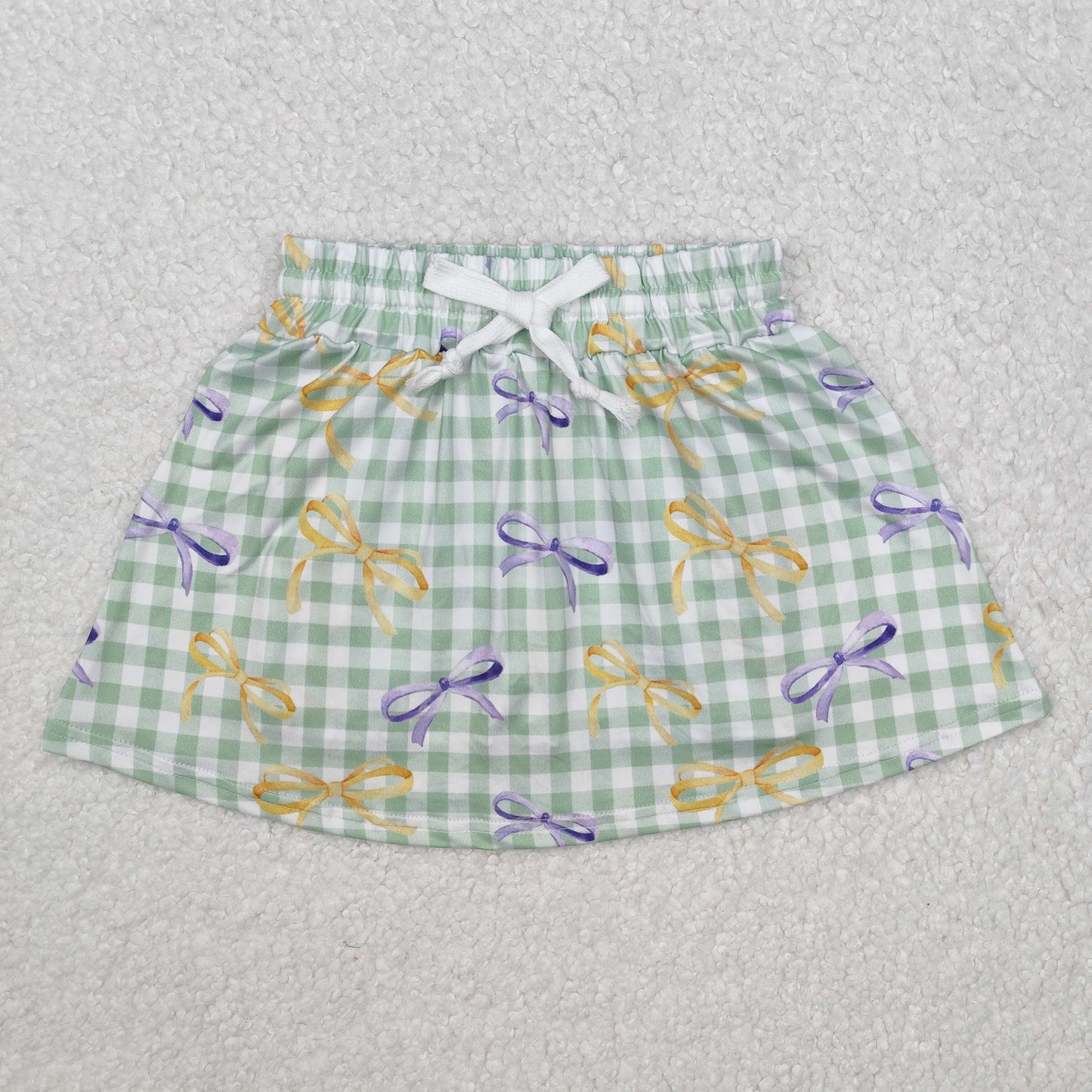 RTS NO MOQ Carnival yellow green purple color matching striped culottes skirt and shorts