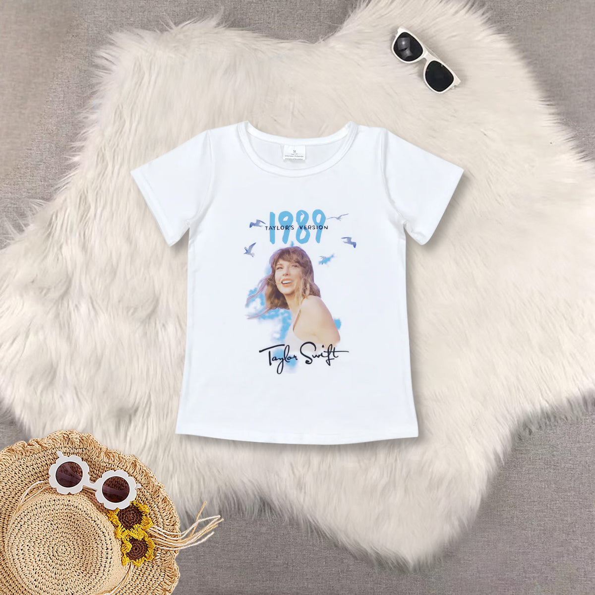 RTS NO MOQ Sibling baby girls clothes 1989 yoga short sleeve sets and top and yoga shorts