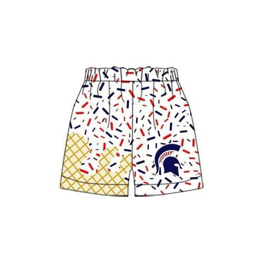 Custom moq 3 eta 6-7weeks  White Ice Cream Summer Shorts