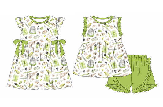 1.6 custom each style moq 5eta 4-6week Sibling Sister baby girl short sleeve shorts sets and dresses match design