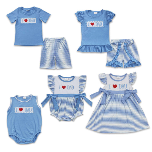 RTS Boys and girls Embroidered Short Sleeve Shorts sets dress rompers