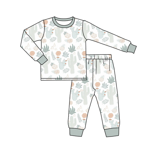 8.12 custom each style moq 5eta 4-6week Sibling Sister catcus baby boy sets and rompers match family design