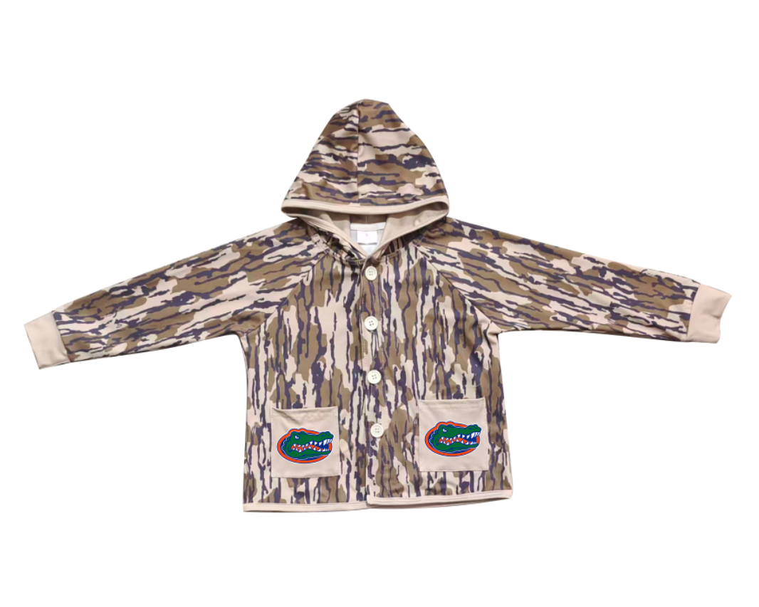 Custom moq 5 mix size milk silk baby boys clothes team summer camouflage button hooded long sleeve top-25.11.25