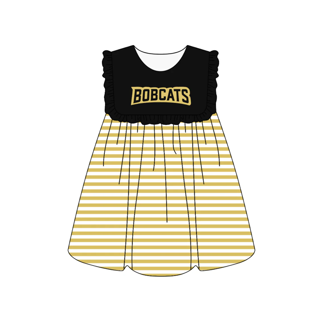 Deadline: February 9th custom no moq Black and gold striped summer dress