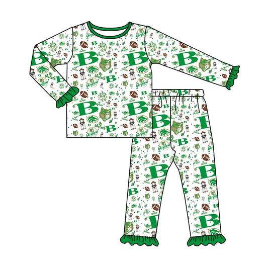Custom moq 3 eat about 6/8weeks moq 5 eta 5/6weeks Girls' long sleeve and long pants pajamas set