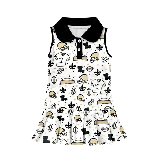 custom moq 3 eta 6-7weeks Black Button Team Summer Dress