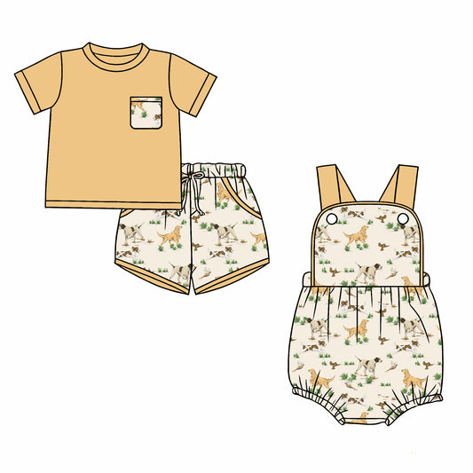 26.1.2 custom each style moq 5 eta 6-8week Sibling Sister puppy duck baby boy short sleeve shorts sets and romper match design