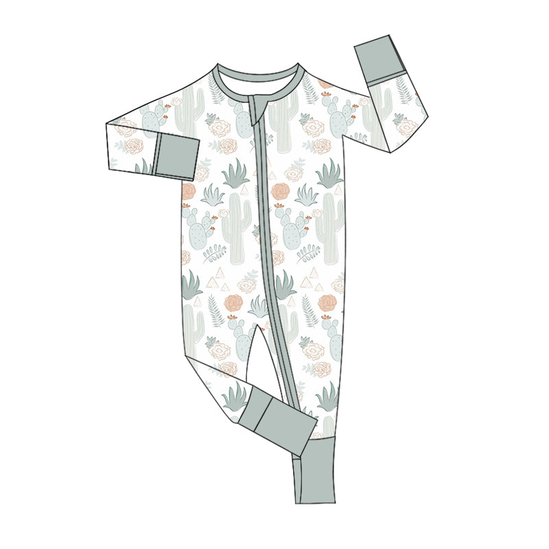 8.12 custom each style moq 5eta 4-6week Sibling Sister catcus baby boy sets and rompers match family design