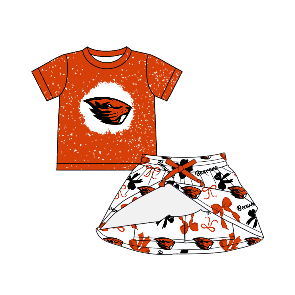 Custom moq 5 mix sizes summer teams baby girls clothes team short sleeve skirts shorts sets dress 1 and dress 2 and dress 3 and dress 4-25.5.24