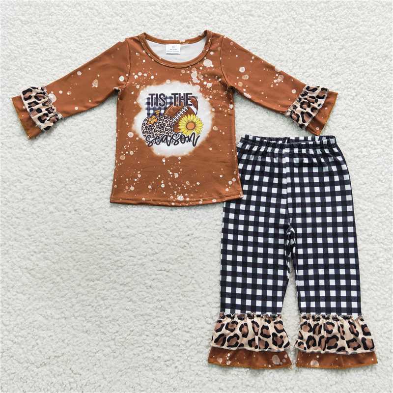 RTS Baseball Pumpkin Long Sleeve Pants Set Romper Matching