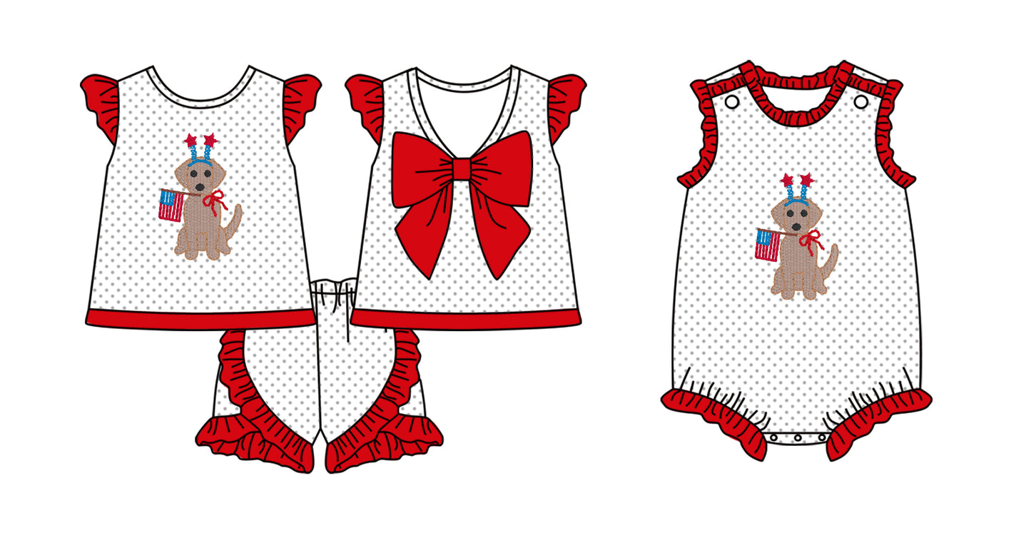 1.8 custom each style moq 5eta 4-6week Sibling Sister 4th of july baby girl sets and boy romper match family design