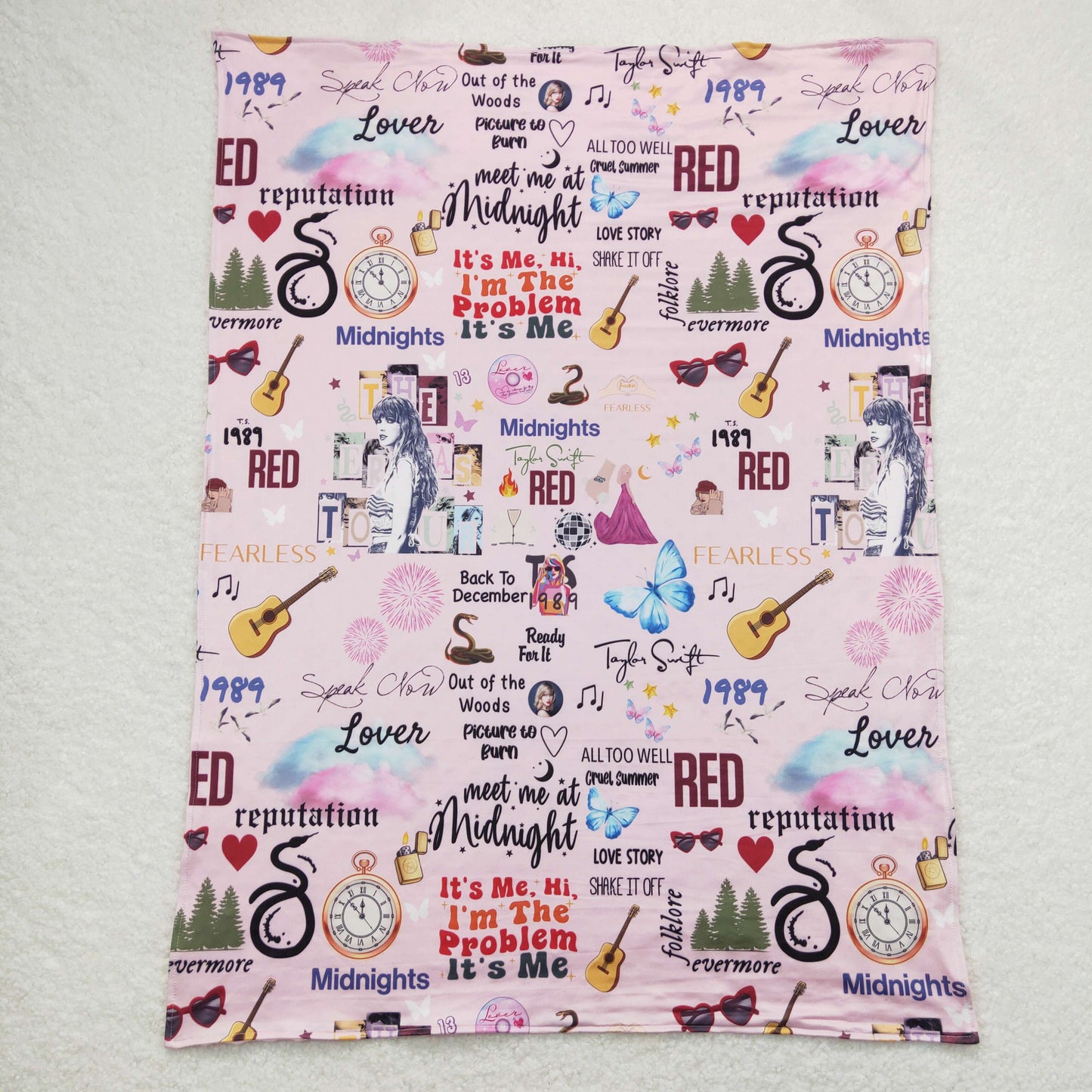 BL0124 taylor swift pink baby blanket