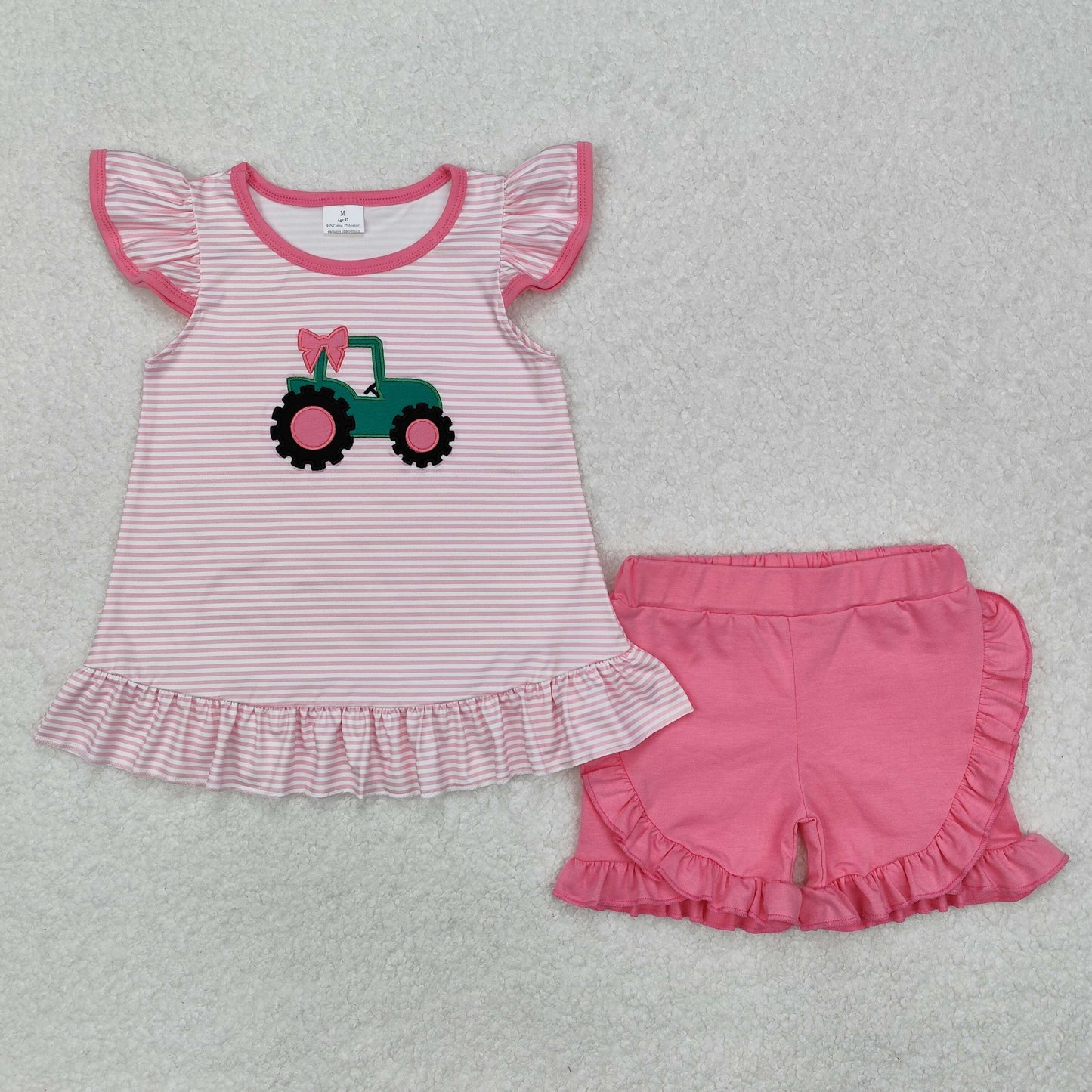 RTS NO MOQ embroidery short-sleeved shorts suit & short-sleeved sets and romper