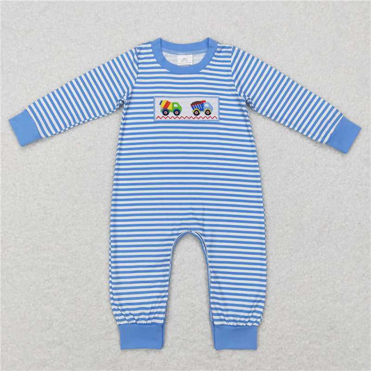 RTS NO MOQ（In Stock) LR0750 Baby boy clothes long-sleeved bodysuit with embroidered