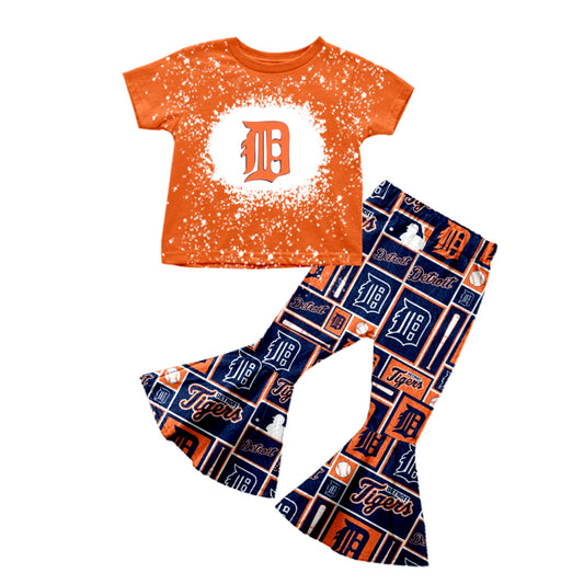 baby girl clothes team orange top pants toddler girl summer outfit