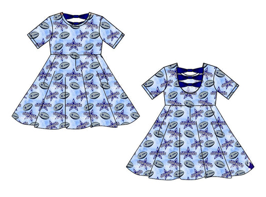 toddler clothes cowboys baby girl blue summer dress