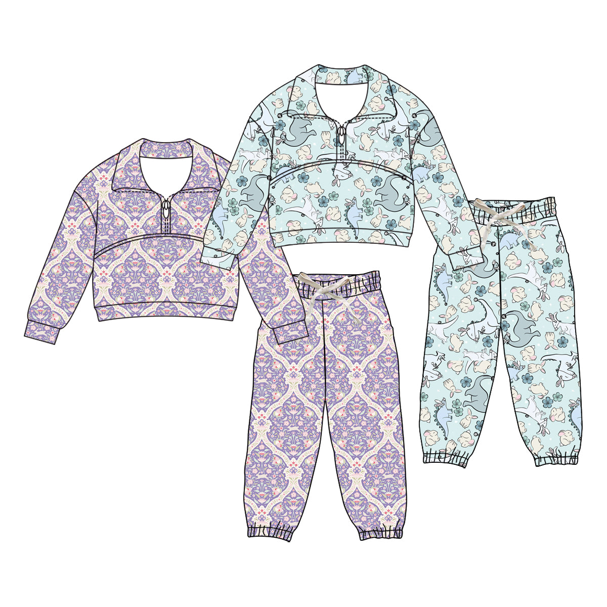 25.12.3 custom each style moq 5 eta 6-8week Sibling Sisters baby girl clothes long sleeve pants sets 2 match family design