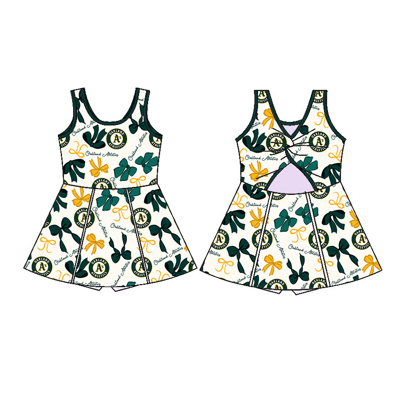 Custom moq 5 mix sizes summer teams baby girls clothes team green short sleeve skirts shorts sets dress 1 and dress 2 and dress 3 and dress 4-25.5.21