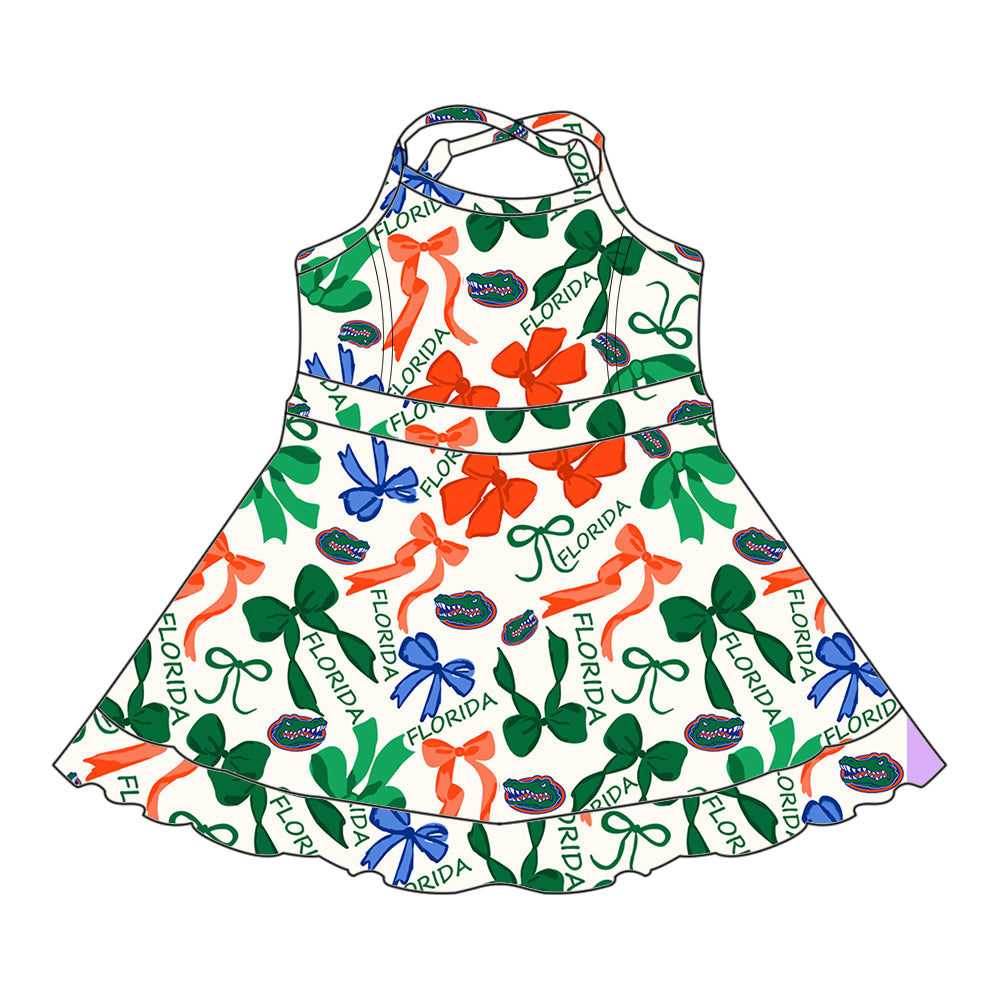 Custom moq 5 mix sizes summer teams baby girls clothes team green short sleeve skirts shorts sets dress 1 and dress 2 and dress 3 and dress 4-25.5.13