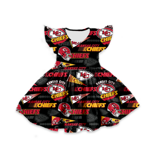 custom moq 3 eta 6-7weeks baby girls clothes bow flying Sleeves Dress