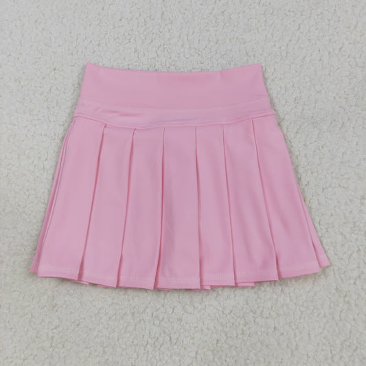 RTS NO MOQ（In Stock ) GLK0088 solid light pink yoga skirt