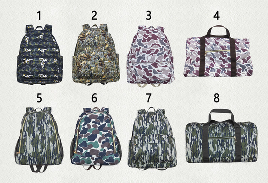 RTS NO MOQ Baby Kids Boys Sibling Brother Camo Backpacks Bags