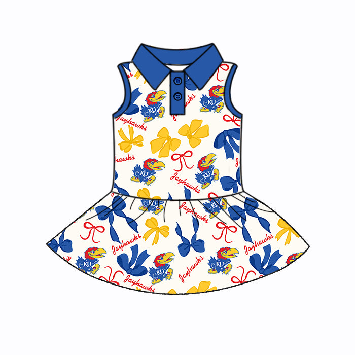 Custom moq 5 mix sizes summer teams baby girls clothes team blue short sleeve skirts shorts sets dress 1 and dress 2 and dress 3 and dress 4-25.5.22