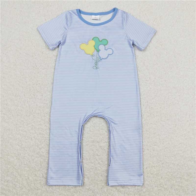 Baby Kids balloon Summer Embroidery Sibling Rompers Clothes Sets