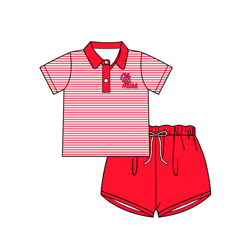 Custom summer teams baby girls clothes team red sets dress top-25.5.5